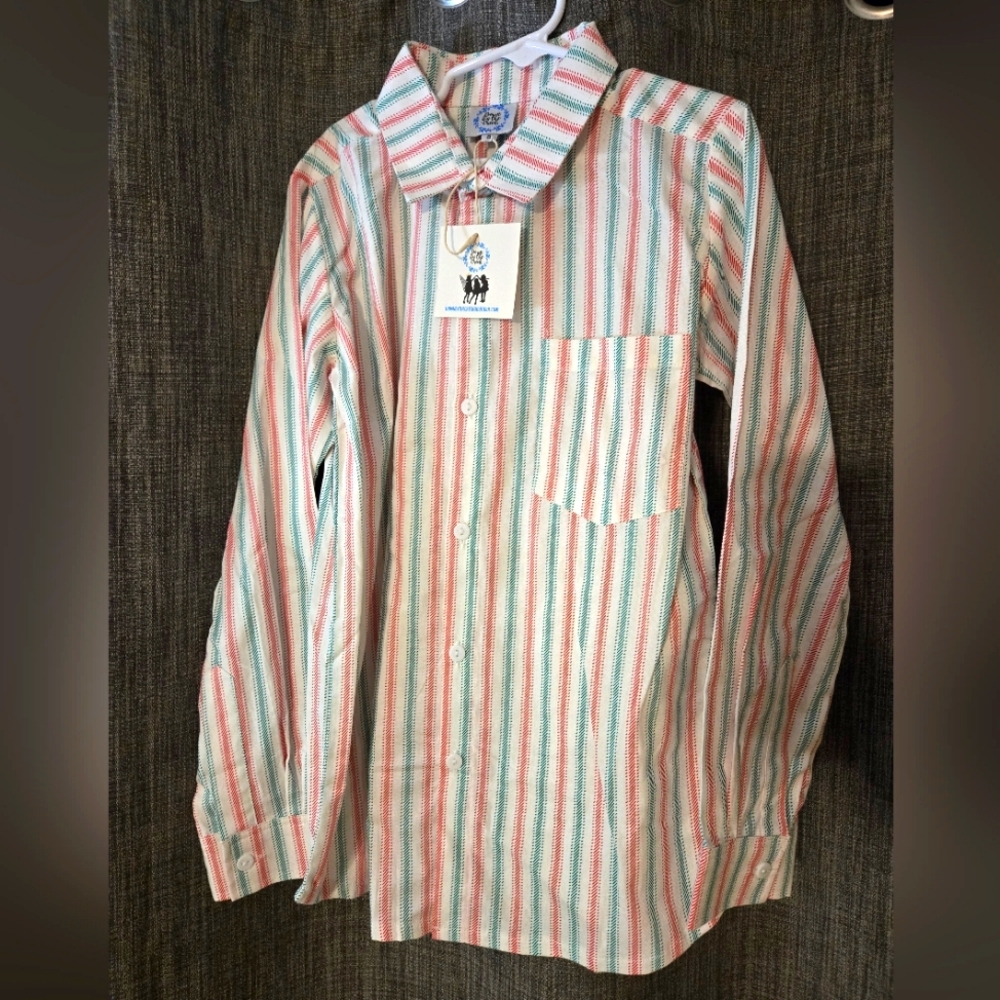 Brand New with Tags green and red button up
